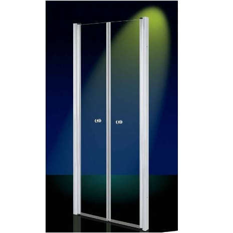 Door for niche shower enclosure, saloon opening, various sizes, transparent/opaque/silk-screened glass, also custom-made - PR004