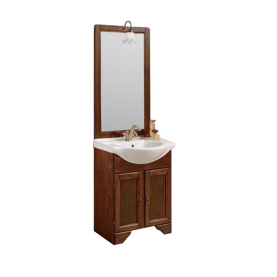Arte Povera bathroom vanity, Portofino model, cm 75 or 65, walnut color