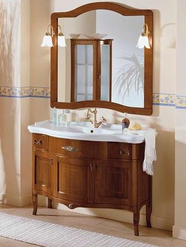 Arte Povera bathroom vanity, Donatello model, walnut wood, 110cm, handmade 