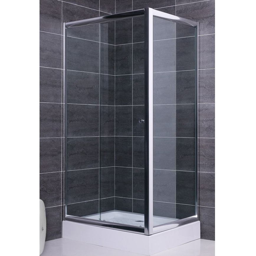 Corner Shower Enclosure with sliding door, one or two fixed doors and transparent or opaque crystal - BOX017