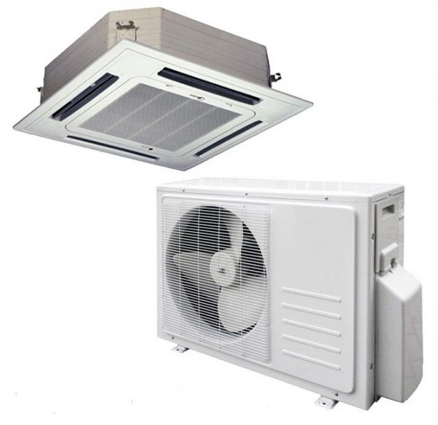 Ceiling-mounted-recessed, single-phase or three-phase, on-off or inverter air conditioner, from 9000 to 60000 BTU