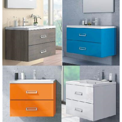 LINE Bathroom Vanity, cm 60 or 70, available in 22 colours + white/walnut/oak