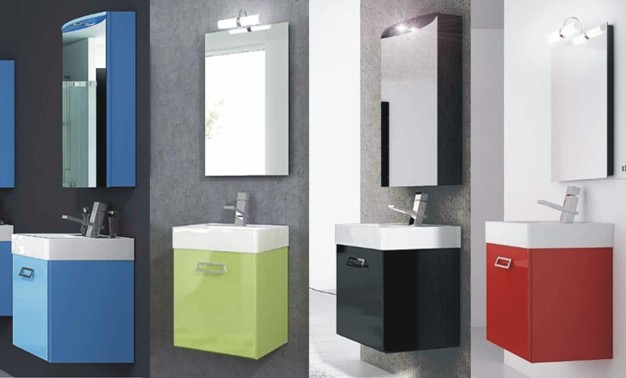 Modern Bathroom Vanity, cm 44, available 20 colours (also white), Quad model