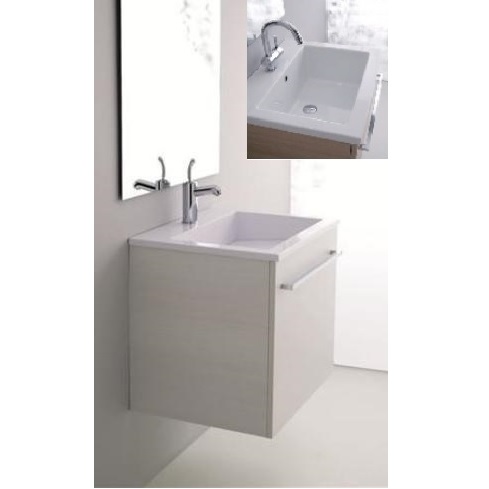 Modern wall-hung bathroom cabinet available in 6 colours with one drawer, Zeus2 model