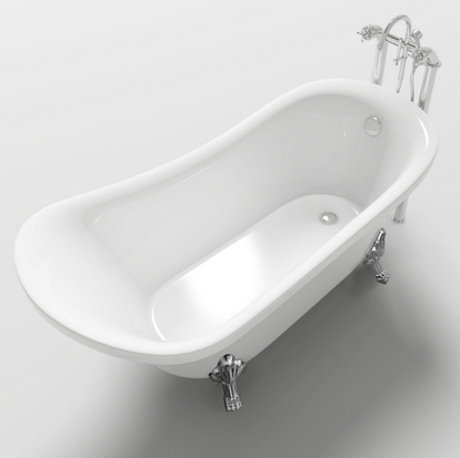 Oval freestanding bathtub with chrome feet - Classic style - 160x72x75 - VS053