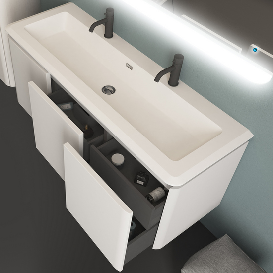 Bathroom cm with drawers, suspended furniture in 4 colors, Live