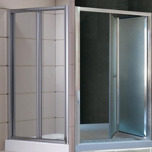 Bifold shower door for niche, with opaque or transparent crystal - PR010