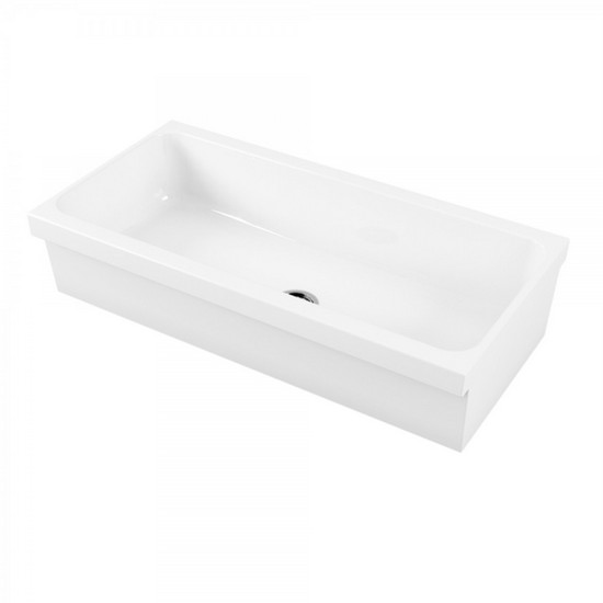 Plan de travail ou lavabo intégré de 90x45 cm ou 120x45 cm en céramique blanche brillante LAV72