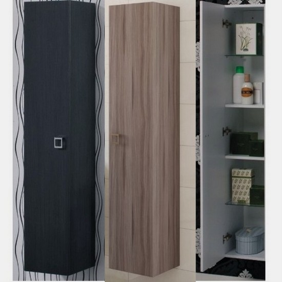 Column cabinet, 30x158hx34d, available in white, dark gray, larch