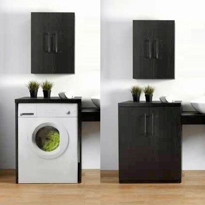 Custom-made washing-machine cover-base, available in 15 colours with or without doors