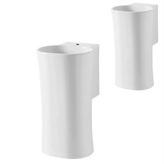 35x37 cm lavabo à poser blanc brillant arrondi avec ou sans trou pour robinet LAV76