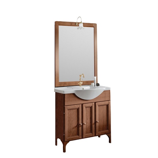 Arte povera bathroom vanity, cm 85, Alessandria model with mirror