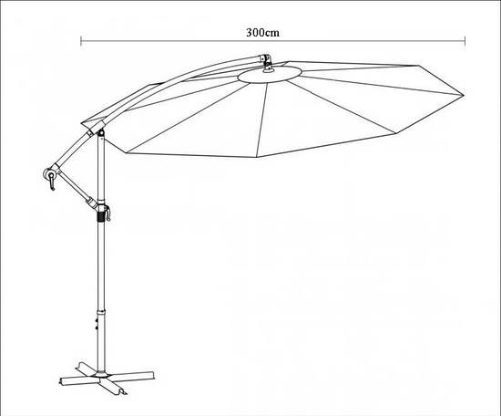 Octagonal umbrella Ecrù for Outdoor Garden Furniture 3 meters 24 LED Lights222 