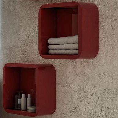 Open-compartment wall cabinet, Live model, 32x32x15 cm, with rounded corners, available in 4 colours