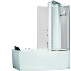 Whirlpool tub with shower enclosure 170x85 cm 9 jets right or left VS137