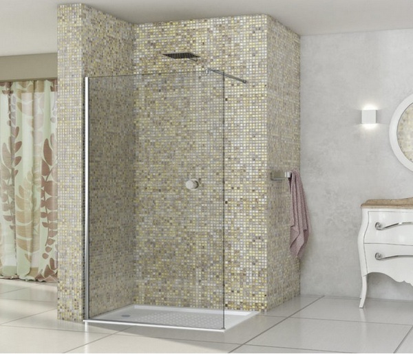 Shower wall, various sizes, 8mm transparent crystal - PR029