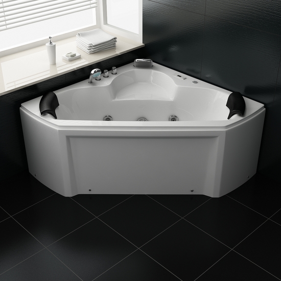 Two person Jacuzzi, 135x135, with cascade mixer, Chromotherapy, FULLY-EQUIPPED version also available - VS004