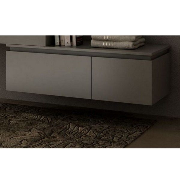 Wall-hung drawer unit, Avon model, cm 100x32x45, available in glossy white, taupe, soft oak